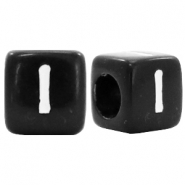 Abalorios alfabeto acrílico letra I negro