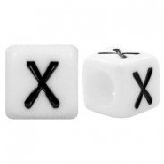 Abalorios alfabeto acrílico letra X blanco