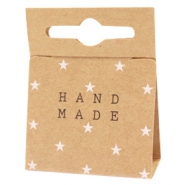 Tarjetas de joyería "Handmade" marrón