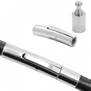 Fornituras Acero Inox cierre clic &Oslash;4mm Plata vieja