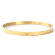 Pulseras Acero Inox con estrella Dorado