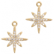 Colgantes metálicos Basic Quality strass estrella dorado (sin níquel)