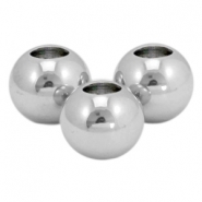 Abalorios de acero inox 5mm plateado (acero inox)