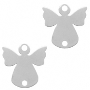 Colgante/entrepieza de acero inox &aacute;ngel plata