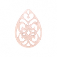 Colgantes de resina gota barok 38x27mm Rosa dulce