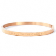 Pulseras acero inox "I LOVE YOU TO THE MOON AND BACK" Oro rosado
