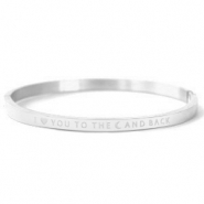 Pulseras acero inox "I LOVE YOU TO THE MOON AND BACK" Plateado