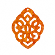 Colgantes de resina rombo barok Naranja flama