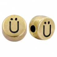 Abalorios letras met&aacute;licos DQ &Uuml; Bronce viejo (sin n&iacute;quel)