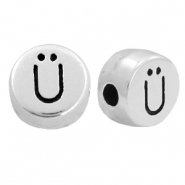 Abalorios letras met&aacute;licos DQ &Uuml; Plata vieja (sin n&iacute;quel)