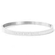 Pulseras Acero Inox 'LA VIE EST BELLE' Plateado