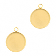 Fornituras acero inox engaste / colgante para cabuch&oacute;n 12mm Dorado