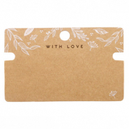 Tarjetas para joyería 'with love' Floral Marrón claro