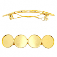 Pasador clip metálico con engastes para 4 cabuchones 20mm Dorado