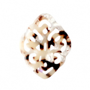 Colgantes de resina rombo barok Marrón mixto beige