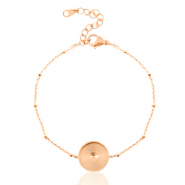 Pulseras Polaris Acero Inox con engaste para cabuch&oacute;n 12mm bola Oro rosado