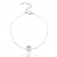 Pulseras Polaris Acero Inox con engaste para cabuchón 7mm / Swarovski SS34 bola Plateado