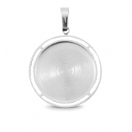 Colgantes Polaris Acero Inox con engaste para cabuchón 20mm Plateado