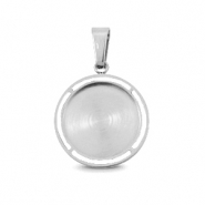 Colgantes Polaris Acero Inox con engaste para cabuchón 12mm Plateado