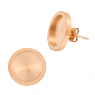 Pendientes Polaris Acero Inox con engaste para cabuchón 12mm Oro rosado