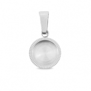 Colgantes Polaris Acero Inox con engaste para cabuchón 7mm/Swarovski SS34 Plateado