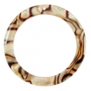 Colgantes de resina redondo 35mm Incienso beige perlado