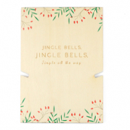 Tarjetas para joyer&iacute;a de madera "jingle bells" Natural (color natural de la madera)