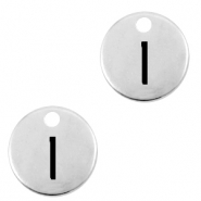 Colgantes metálicos DQ letra I Plata vieja (sin níquel)