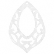 Colgantes de resina gota barroca Blanco brillante