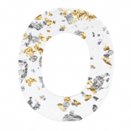 Colgantes de resina ovalado Plata dorado-transparente