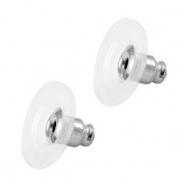 Cierre de pendientes en acero inox Plateado