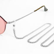 Cadena para gafas de acero inox Plateado