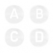 Abalorios letras acr&iacute;lico mix Blanco transparente