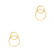 Colgante / entrepieza de acero inox anillos Dorado