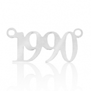 Colgantes/entrepieza de Acero Inox a&ntilde;o 1990 Plateado