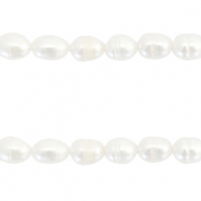 BQ Perlas de agua dulce grano de arroz 7x5mm Blanco natural