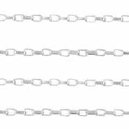 Fornituras Acero Inox cadena jasseron&nbsp;eslab&oacute;n Veneciano Plateado