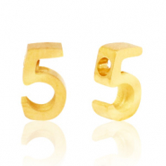 Abalorios Acero Inox n&uacute;mero 5 Dorado