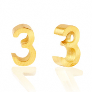 Abalorios Acero Inox n&uacute;mero 3 Dorado