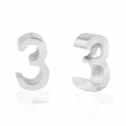 Abalorios Acero Inox número 3 Plateado