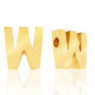 Abalorios Acero Inox letra W Dorado