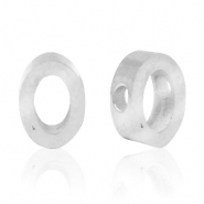 Abalorios Acero Inox letra O Plateado