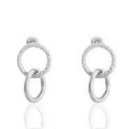 Pendientes Acero Inox c&iacute;rculo Plateado
