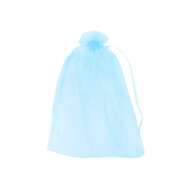 Bolso de organza 9x12cm Azul turqueza claro