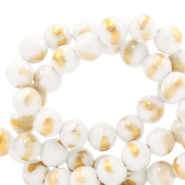 Piedras naturales Calcita 8mm Blanco-dorado