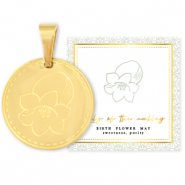 Mix & Match colgantes Acero Inox 15mm Flor de nacimiento Mayo-Lirio del valle Dorado