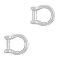 Colgantes metálicos DQ entrepieza anillo Plata vieja (sin níquel)