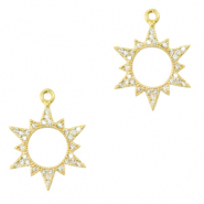 Colgantes zirconia sol Dorado