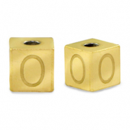 Abalorios Acero Inox letra O Dorado
