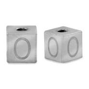 Abalorios Acero Inox letra O Plateado